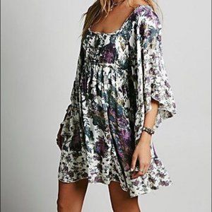 Free People Heart of Gold Mini Dress in Tea Combo
